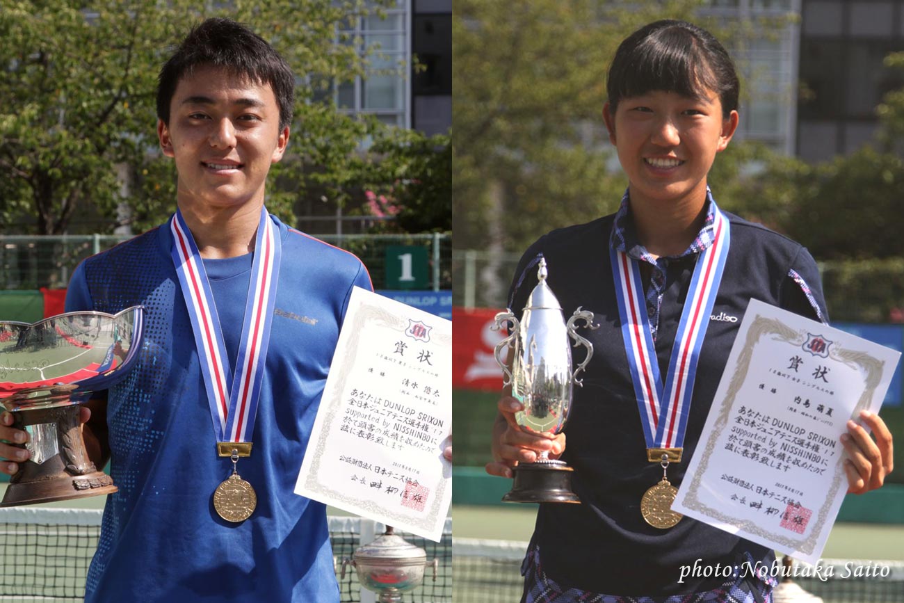【全日本ジュニア選手権】18歳以下単は、清水悠太と内島萌夏が優勝
