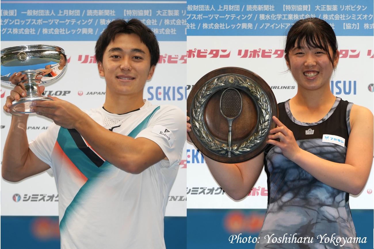 【全日本テニス選手権】男子単は清水悠太、女子単は川村茉那が優勝
